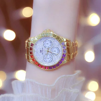 Ženy, Luxusné Hodinky Diamond Dámske Náramkové hodinky Quartz Hodinky Náramok Hodiny BS Značku hodiniek Odevné doplnky Montre Femme