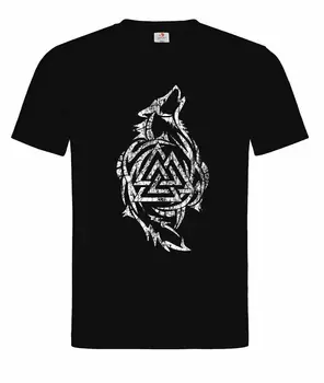 Severskí Vikingovia Valknut Rune Vlk Fenrir T-Shirt. Letné Bavlna Krátky Rukáv O-Krku Mens T Tričko Nové XXS-6XL