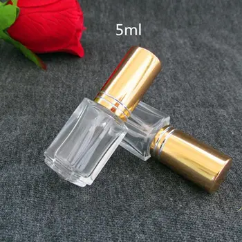 High-grade 5ml transparentné námestie sklenené parfum fľašu jemné hmlu prázdne kozmetika fľaša F20171588