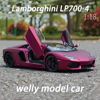 WELL 1:18 Lamborghini Aventador LP700-4 Kovové Luxusné Vozidlo Diecast Vytiahnuť Späť Autá Model Hračky pre Chlapca, Zber